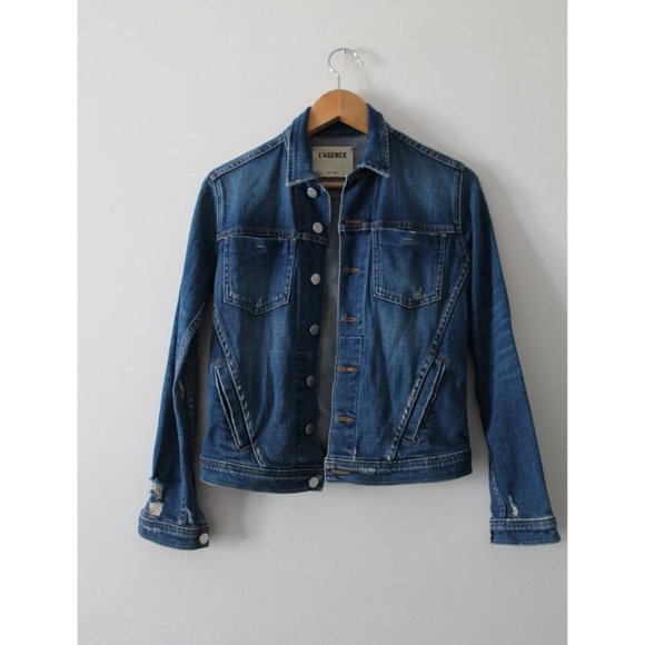 L'AGENCE Celine Jacket Authentique Distressed Size XS - Picture 4 of 14